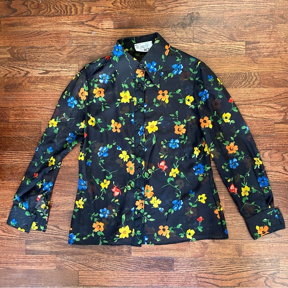 70's Sheer Floral Blouse - Picture 4 of 9